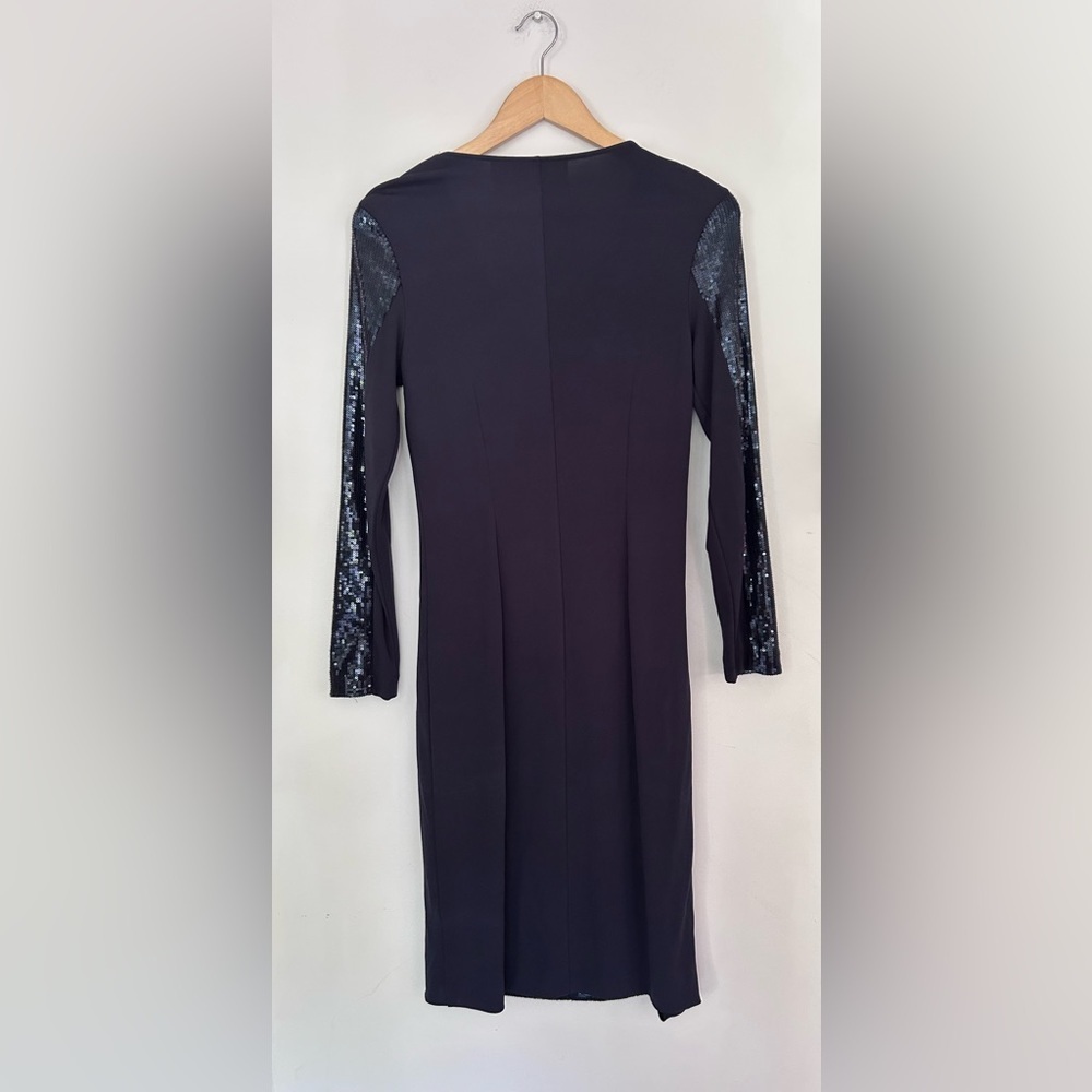 Georges Rech navy blue cocktail dress sequin embellishments vintage - Picture 6 of 8
